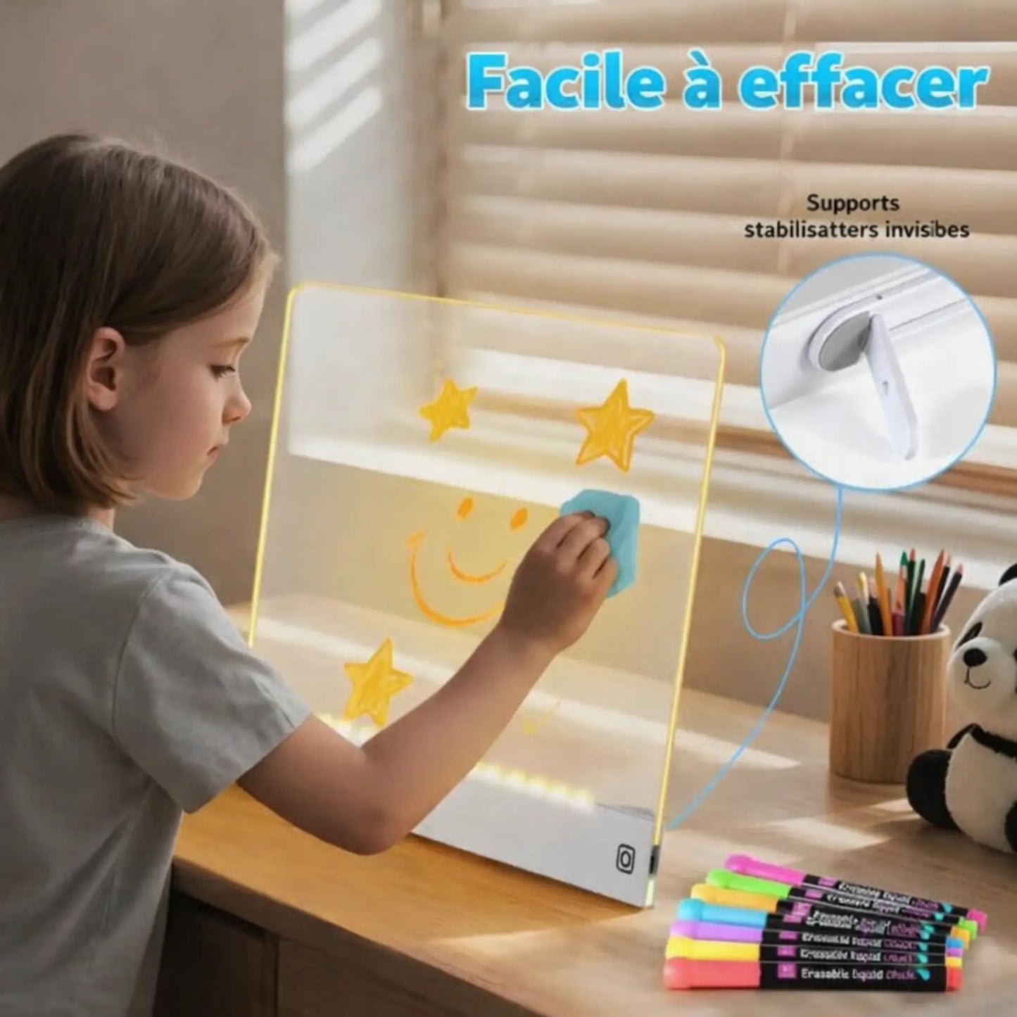 Tableau de Dessin Lumineux Magique et Effacable