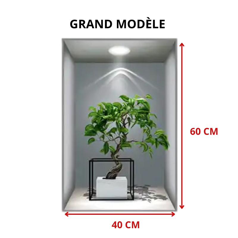 Lot De 3 Tableaux Stickers Avec Effet Réel 3D Grands Modèles 60 x 40 CM