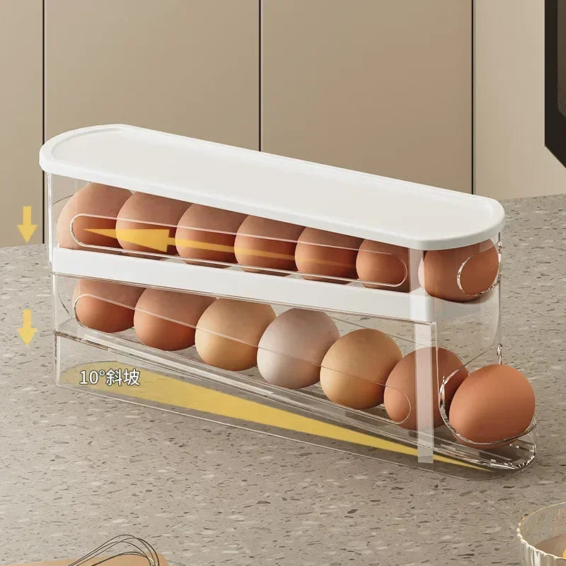 Distributeur Automatique d'Oeufs Double Étage pour Réfrigérateur