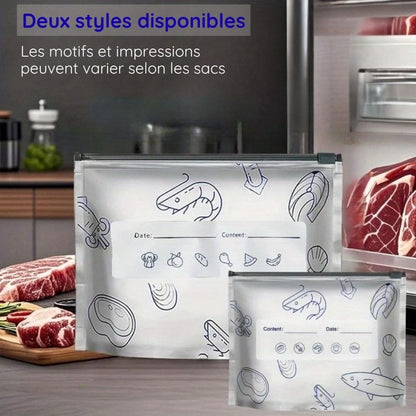 Sacs de Conservation Alimentaire_ Lavable et Réutilisable