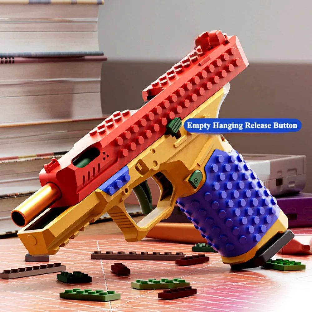 Pistolet Tactique à Briques de Construction avec Éjection Automatique d'Étuis et Recul Blowback
