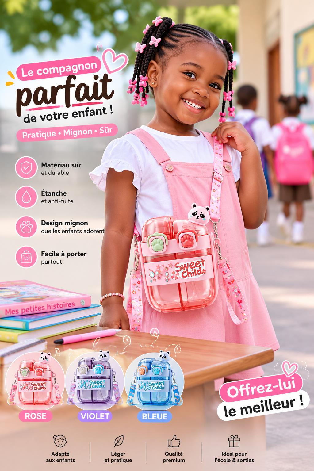 Magnifique Gourde Enfant – La Compagne Idéale de la Rentrée