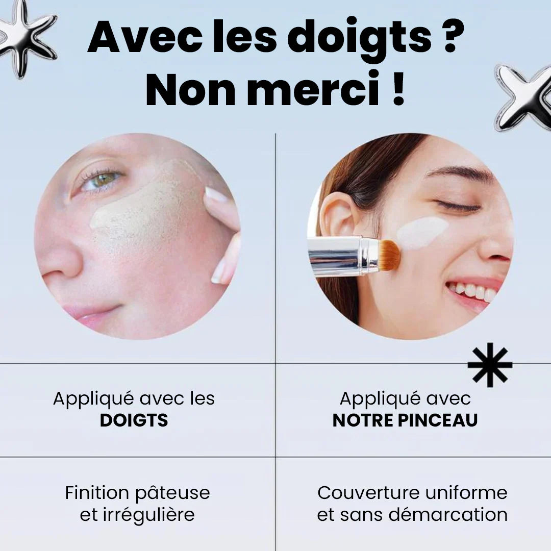 Teint Parfait 2-en-1 : Fond de Teint Innovant avec Pinceau Intégré