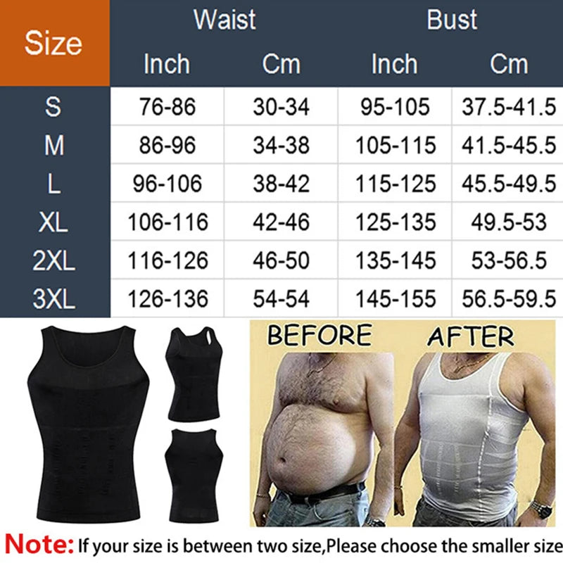 Gilet Amincissant de Compression pour Homme avec Maintien Abdominal et Postural