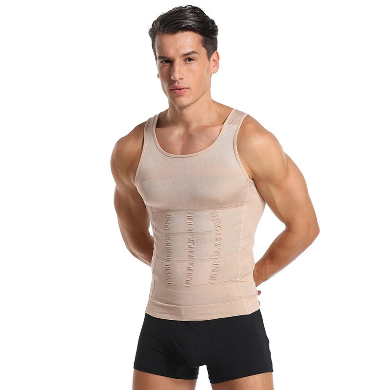 Gilet Amincissant de Compression pour Homme avec Maintien Abdominal et Postural