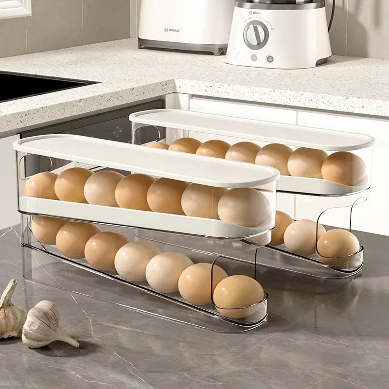 Distributeur Automatique d'Oeufs Double Étage pour Réfrigérateur