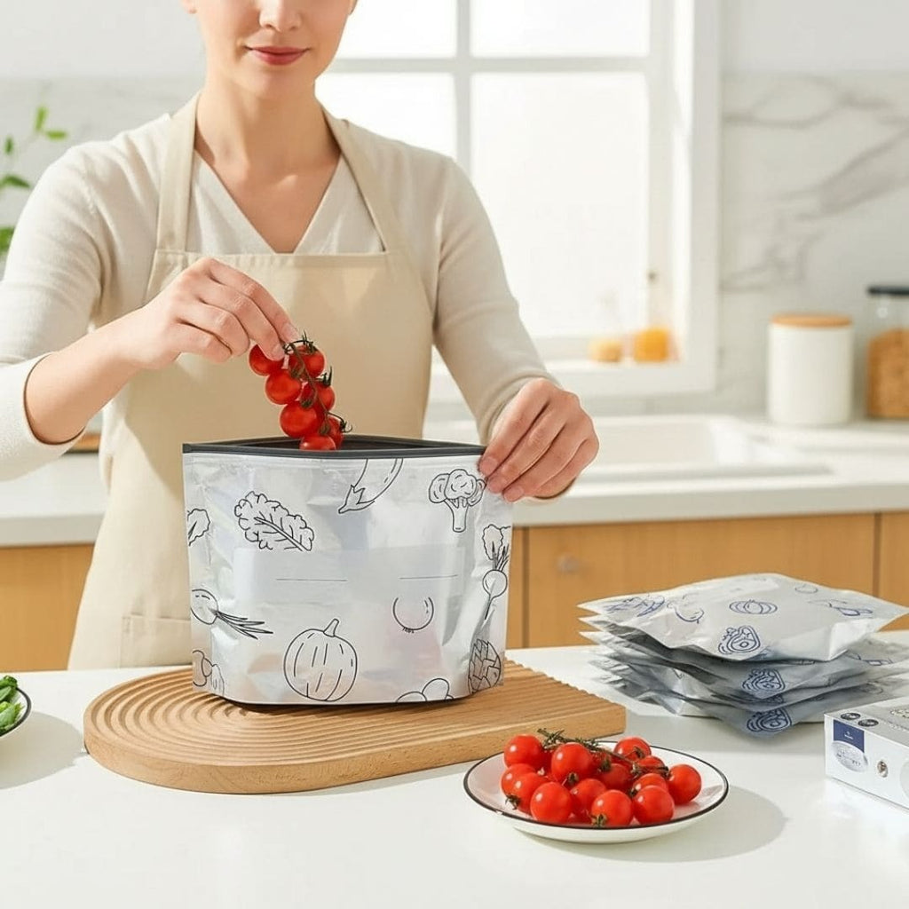 Sacs de Conservation Alimentaire_ Lavable et Réutilisable