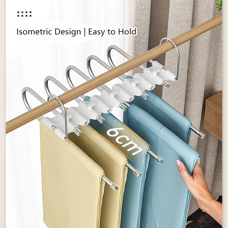 Rack de Rangement Pantalons Pliable à 9 Niveaux